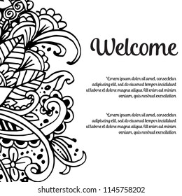 Floral design for welcome card design vector illustration