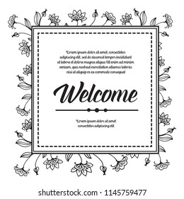 Floral design for welcome card design vector illustration