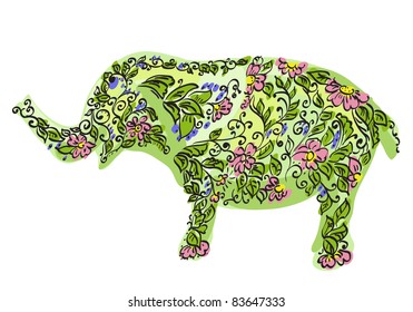 Floral designer elephant