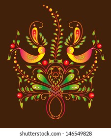 floral design,on a brown