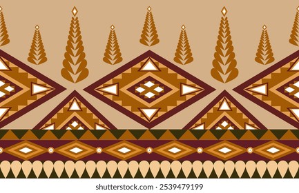 Floral designs with geometric patterns blend together perfectly and are eye-catching in textiles. clothing or decoration Vector illustration