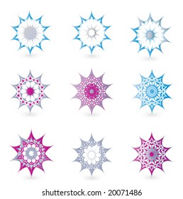 floral detailed ornamental graphic design elements like star