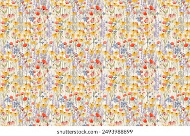 Floral diagonal background for textile or book covers, wallpapers, print, gift wrap and scrapbooking. Trendy colors millefleurs. Raster copy.
