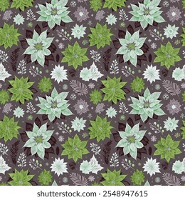 Floral Digital Design in Pattern Vector Repeat, Perfect for Fabric Printing, Artistic Works, Wallpaper, and Wrapping.
