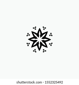 floral of digital logo vector concept
