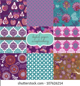 Floral Digital Scrapbook Paper