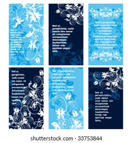 Floral discount cards templates .The vertical set.