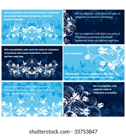Floral discount cards templates .The horizontal set