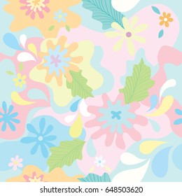 Floral disguise design to seamless pattern on pastel background colors.