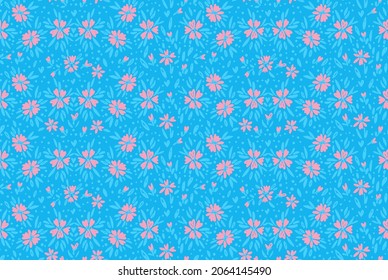 La margarita floral se mantiene sin fisuras en milímetros y estilo de libertad. Pequeña huella floral vintage para colores pastel. Adecuado para lencería y ropa para niños, vestidos de verano Vector de doodle repetitivo
