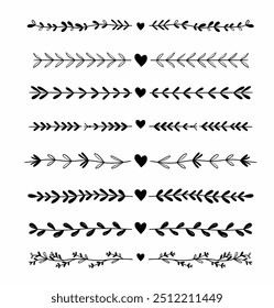 Ilustración vectorial de dibujo a mano alzada divisor floral.