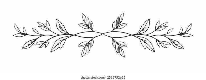 Blumenteiler Freihand Zeichnung Vektorgrafik.