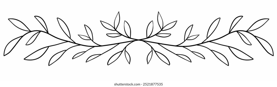 Ilustración vectorial de dibujo a mano alzada divisor floral.