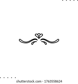 Floral divider vector icon in outlines