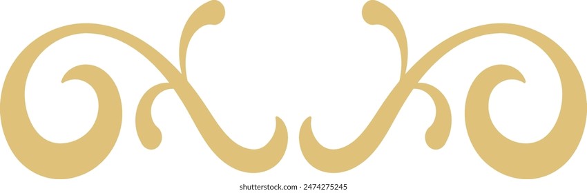 Floral Dividers Element on White Background. Isolated Vector In Simple Design. 