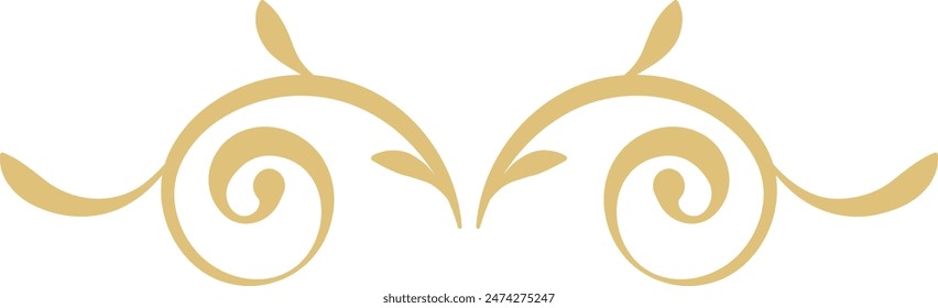 Floral Dividers Element on White Background. Isolated Vector In Simple Design. 