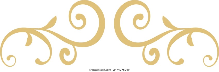Floral Dividers Element on White Background. Isolated Vector In Simple Design. 