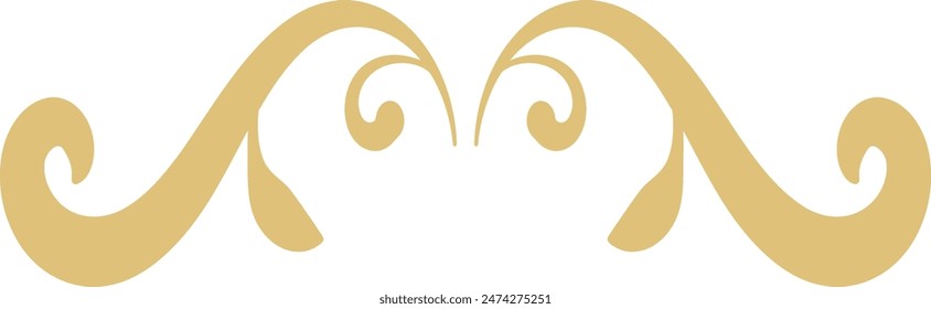 Floral Dividers Element on White Background. Isolated Vector In Simple Design. 