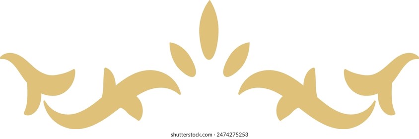 Floral Dividers Element on White Background. Isolated Vector In Simple Design. 