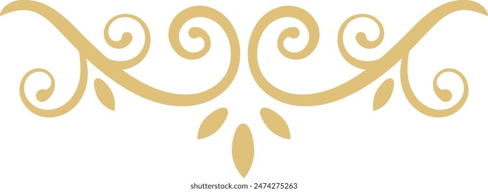 Floral Dividers Element on White Background. Isolated Vector In Simple Design. 