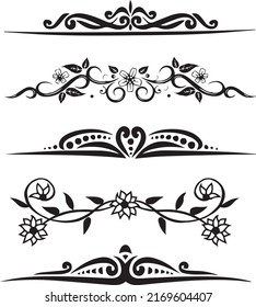 Floral Dividers Elements Collection Set