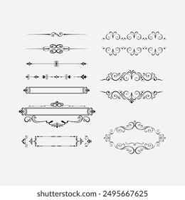 Floral dividers elements set for Islamic Arabic Calligraphy | Divider Decorative Lines