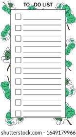 Floral to do list isolated vector illustration. Modern graphic design. Fashion nature print. Decorative color art. Modern style.