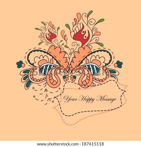 Floral doodle artwork with a textarea