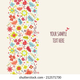 floral doodle background with place to add text