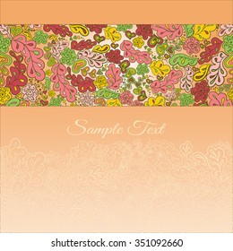 Floral doodle card in cream tones