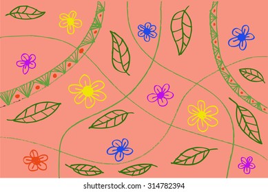 Floral doodle drawing