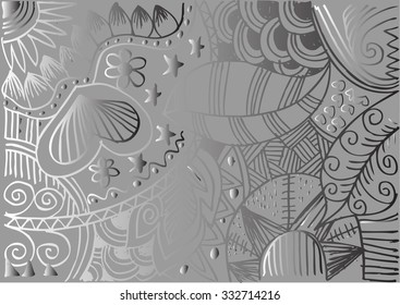 Floral doodle drawing