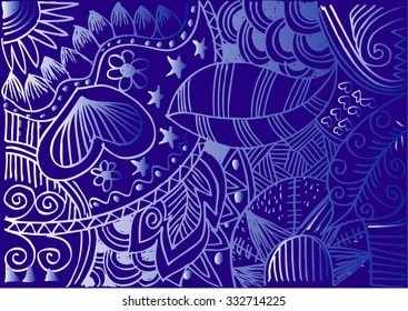 Floral doodle drawing
