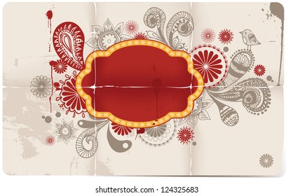 Floral doodle frame