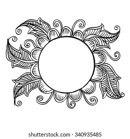 Floral doodle frame