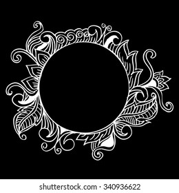 Floral doodle frame