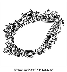 Floral doodle frame
