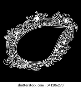 Floral doodle frame