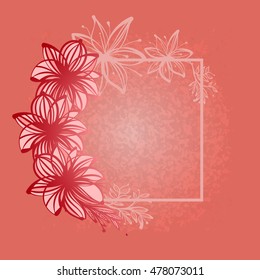 Floral Doodle frame with place for text. Vector illustration