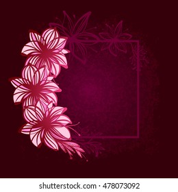 Floral Doodle frame with place for text. Vector illustration