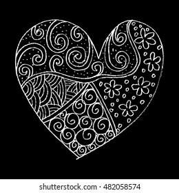 Floral Doodle in Heart shape.