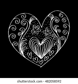 Floral Doodle in Heart shape.