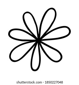 Floral Doodle icon for social media story. Hand drawn doodle chamomile