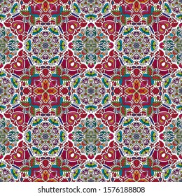 floral doodle line art pattern full color square diagonal and symmetrical seamless and repeated pattern white background