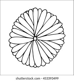 floral doodle on white background