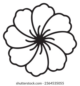 Floral doodle ornament One single flower page element tattoo