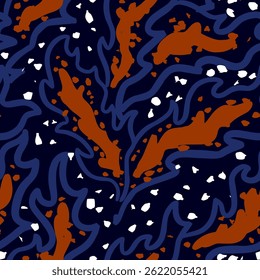Patrón de doodle floral. patrón sin fisuras de batik. patrón de hojas de colores.