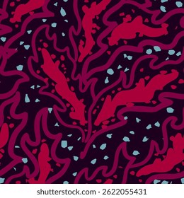 floral doodle pattern. batik seamless pattern. colorful leaf pattern.
