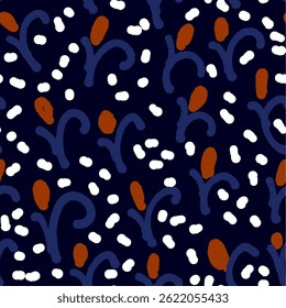 floral doodle pattern. batik seamless pattern. colorful leaf pattern.