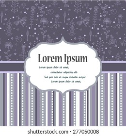 Floral doodle pattern and frame for text.